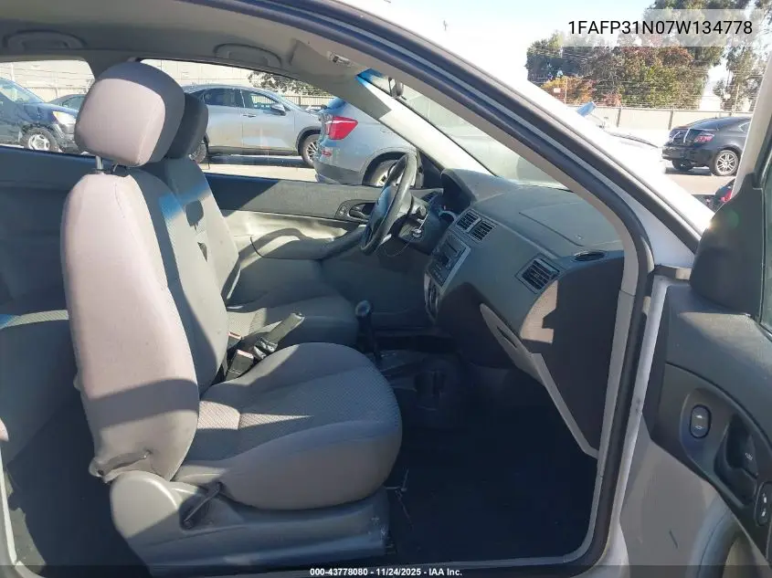 1FAFP31N07W134778 2007 Ford Focus S/Se/Ses