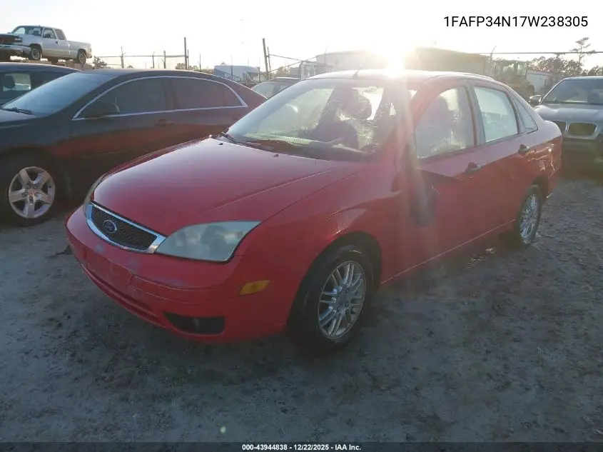 1FAFP34N17W238305 2007 Ford Focus S/Se/Ses