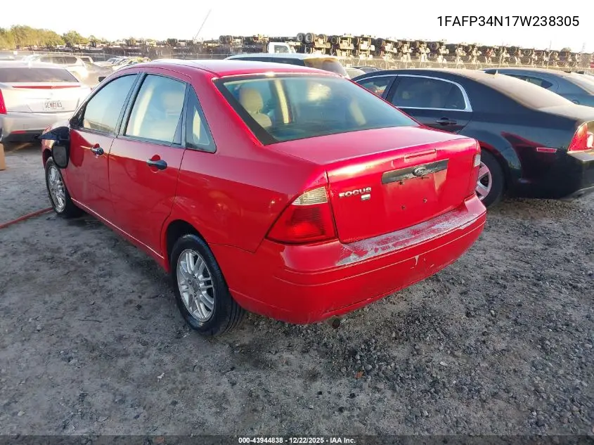 1FAFP34N17W238305 2007 Ford Focus S/Se/Ses