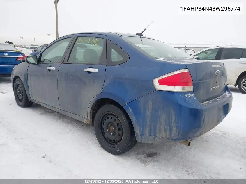 1FAHP34N48W296774 2008 Ford Focus S/Se