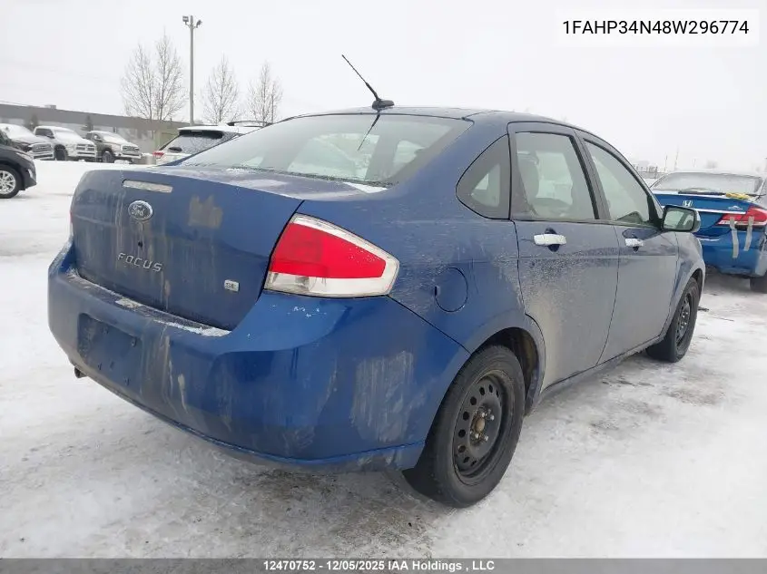 1FAHP34N48W296774 2008 Ford Focus S/Se