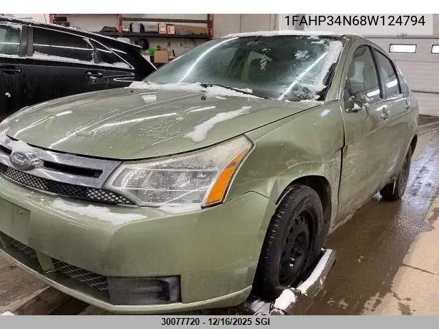 1FAHP34N68W124794 2008 Ford Focus S/Se