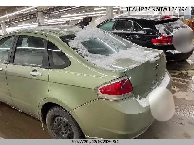 1FAHP34N68W124794 2008 Ford Focus S/Se