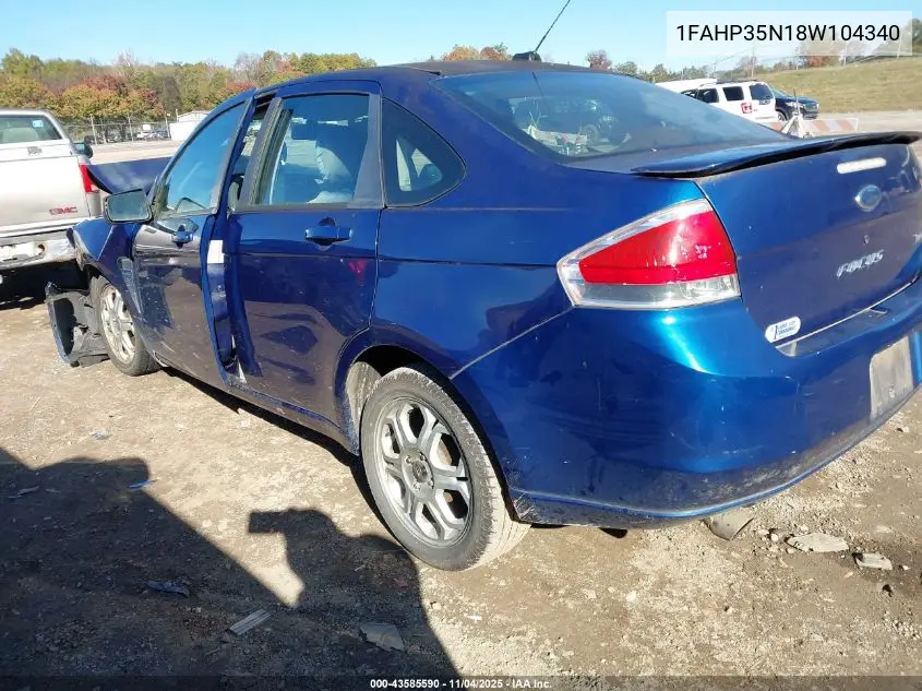 1FAHP35N18W104340 2008 Ford Focus Se/Ses