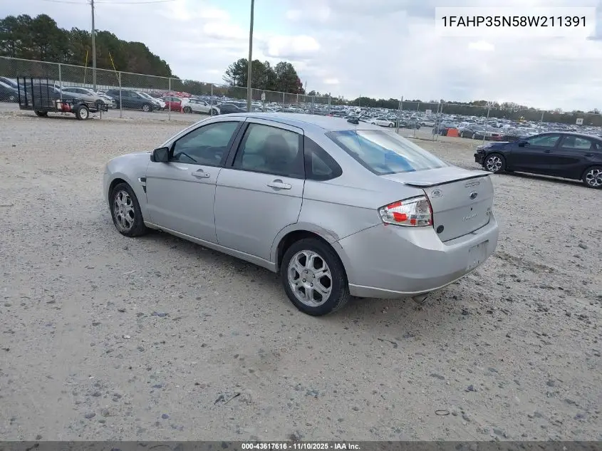 1FAHP35N58W211391 2008 Ford Focus Se/Ses
