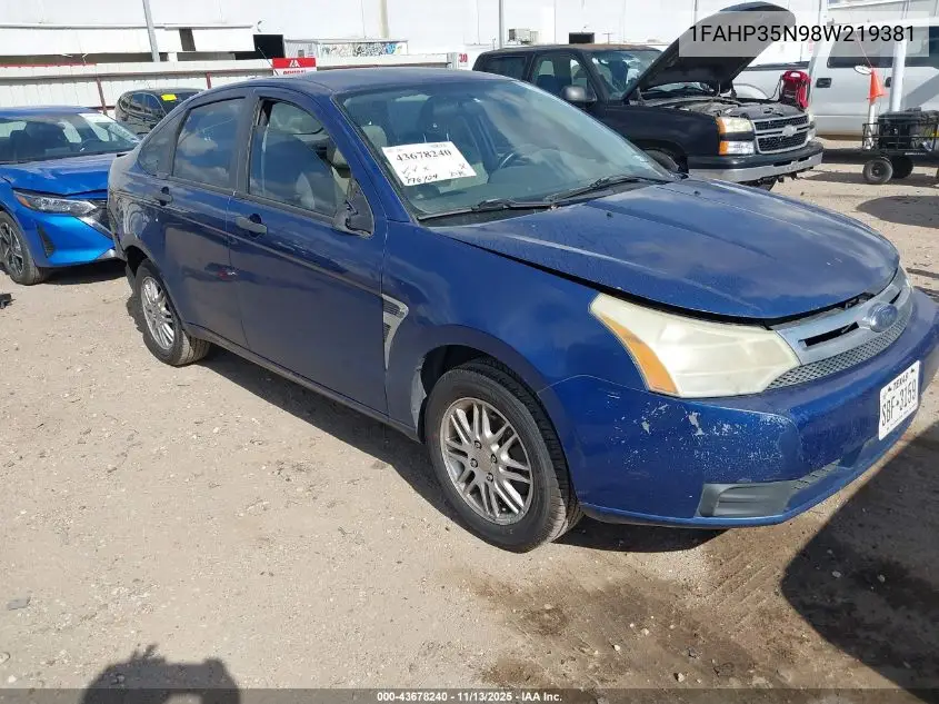 1FAHP35N98W219381 2008 Ford Focus Se/Ses