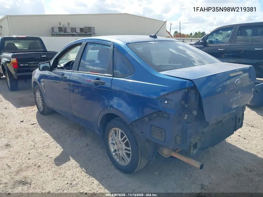 1FAHP35N98W219381 2008 Ford Focus Se/Ses