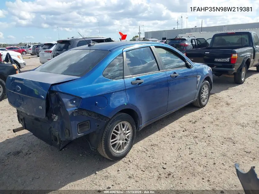1FAHP35N98W219381 2008 Ford Focus Se/Ses