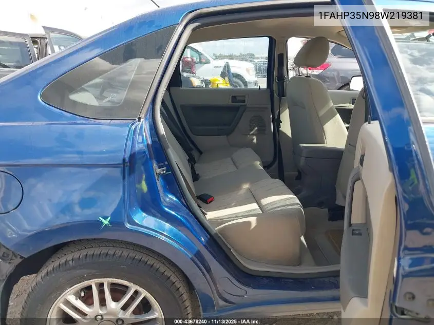 1FAHP35N98W219381 2008 Ford Focus Se/Ses