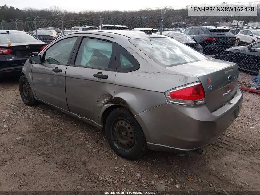 1FAHP34NX8W162478 2008 Ford Focus S