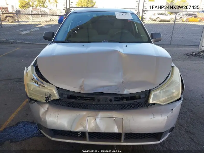 1FAHP34NX8W207435 2008 Ford Focus S