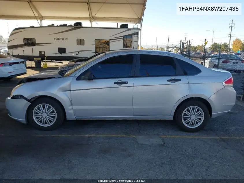 1FAHP34NX8W207435 2008 Ford Focus S