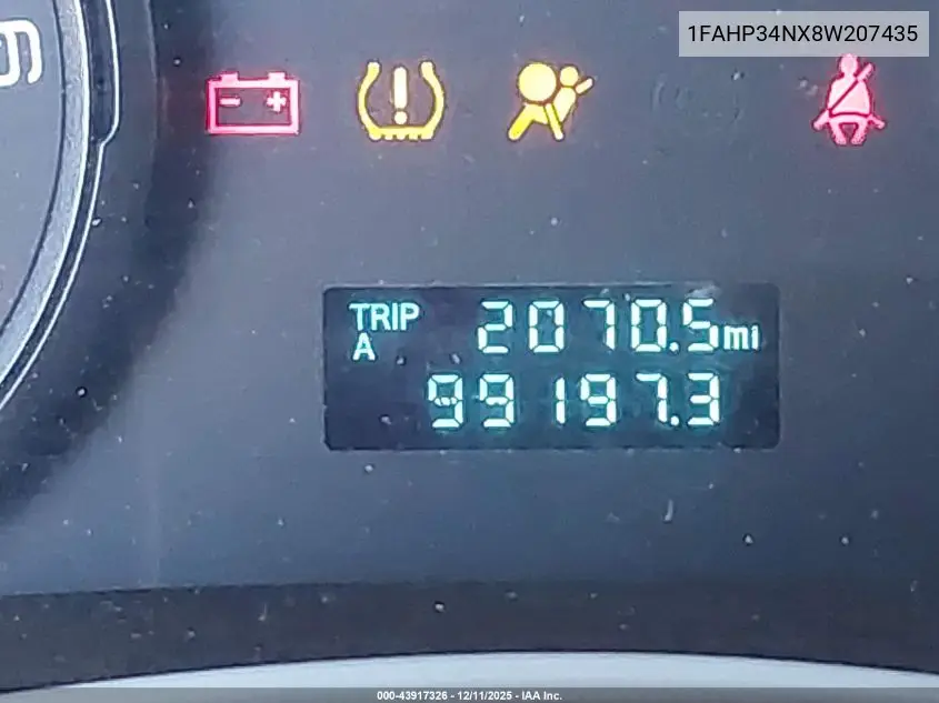 1FAHP34NX8W207435 2008 Ford Focus S