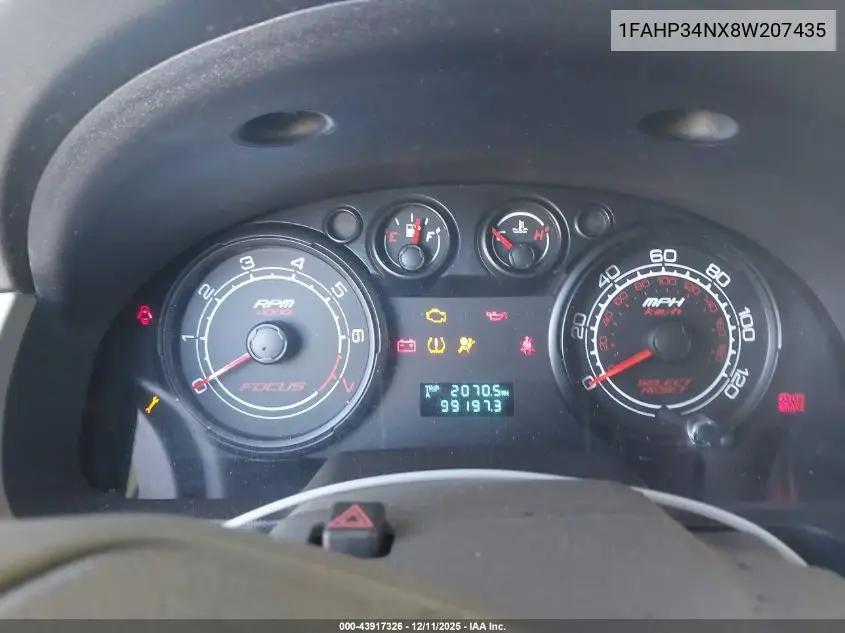 1FAHP34NX8W207435 2008 Ford Focus S