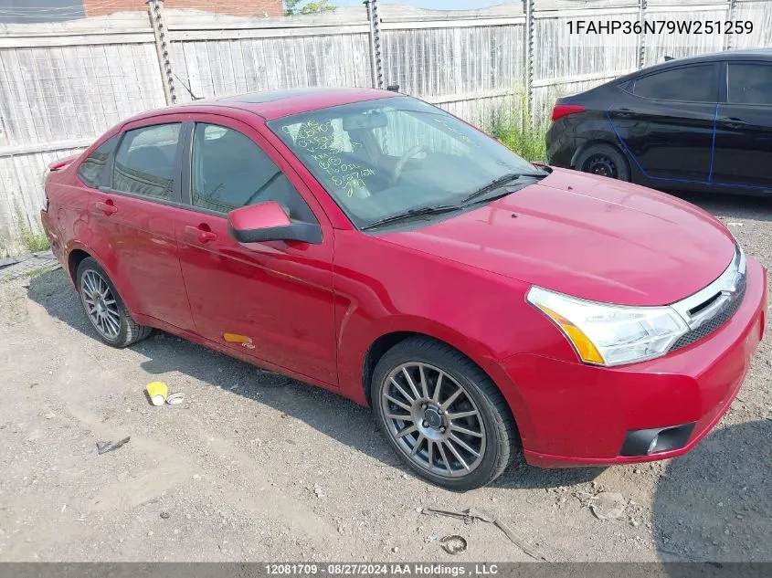 2009 Ford Focus Ses VIN: 1FAHP36N79W251259 Lot: 12081709