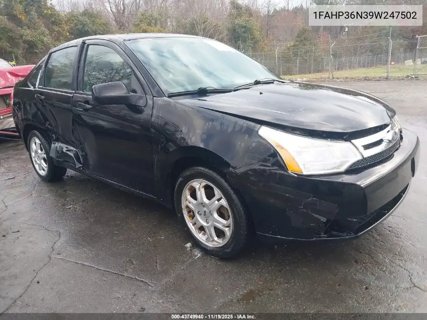 1FAHP36N39W247502 2009 Ford Focus Ses