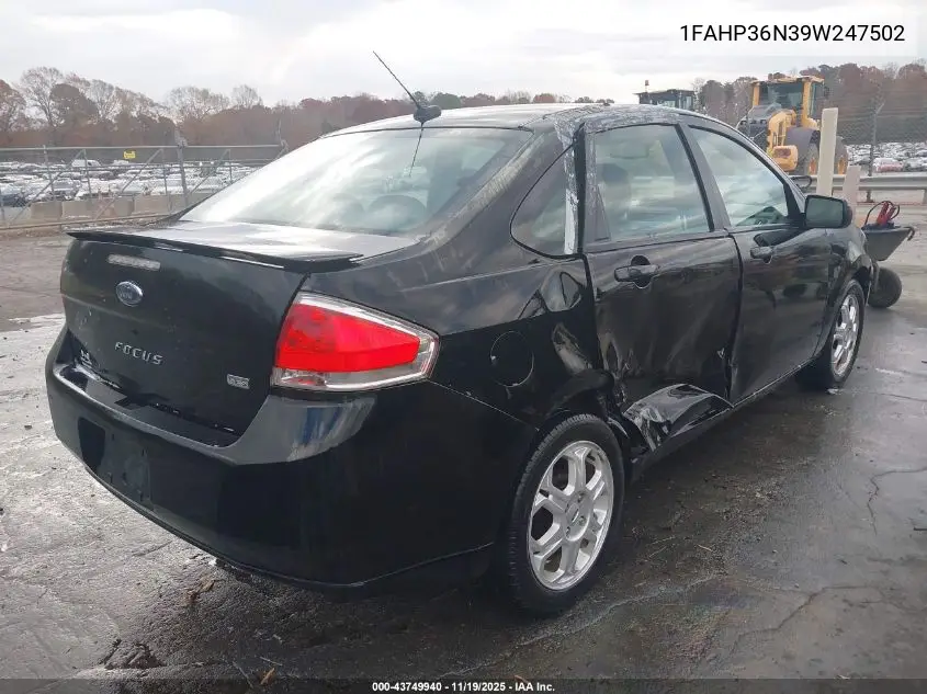 1FAHP36N39W247502 2009 Ford Focus Ses
