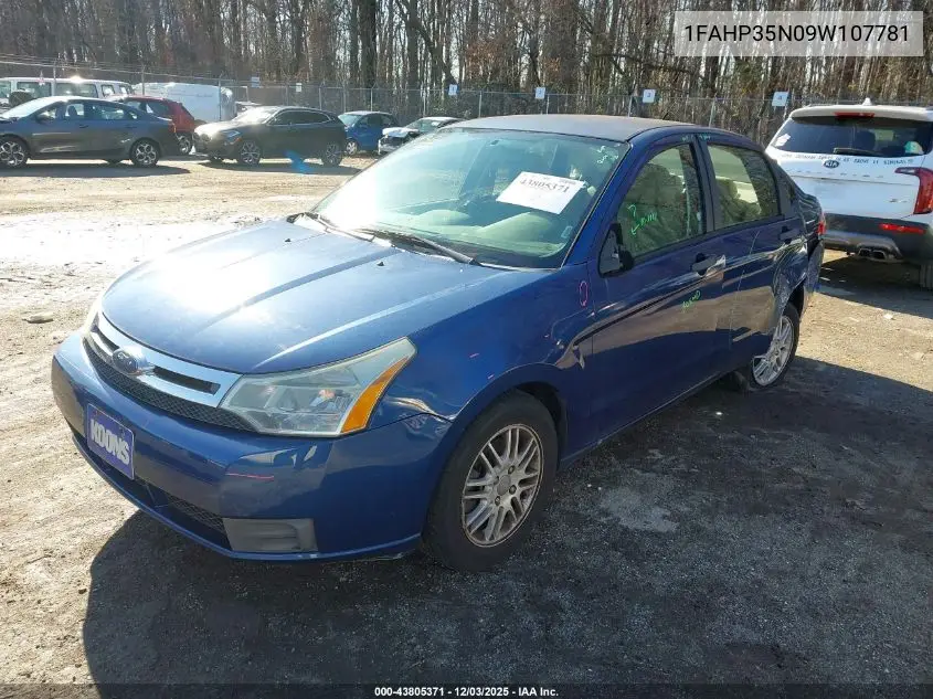 1FAHP35N09W107781 2009 Ford Focus Se