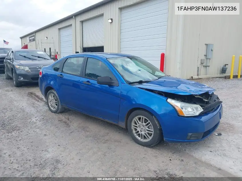 1FAHP3FN0AW137236 2010 Ford Focus Se