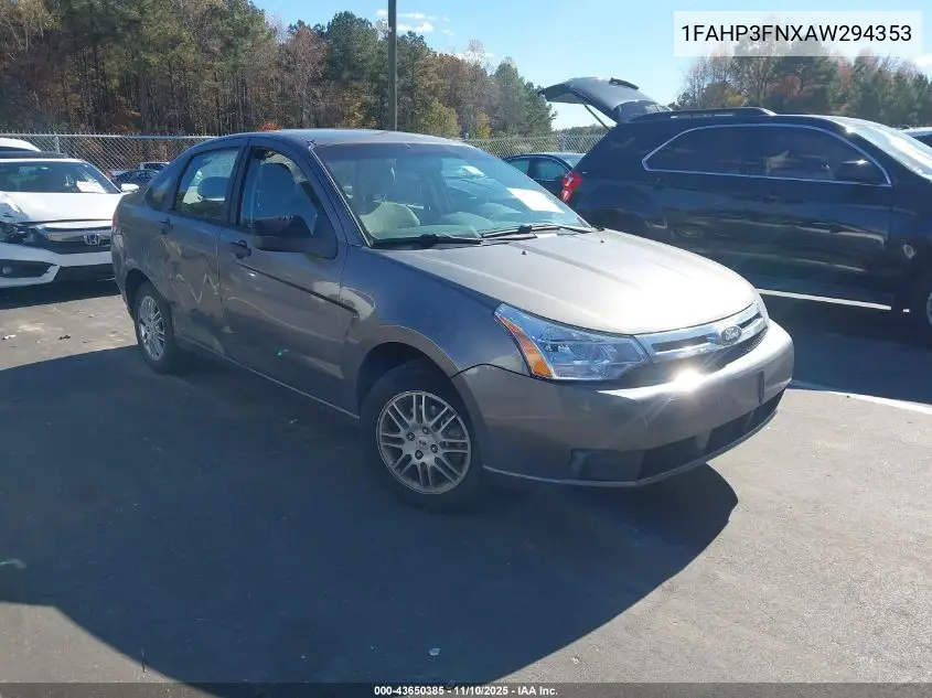1FAHP3FNXAW294353 2010 Ford Focus Se