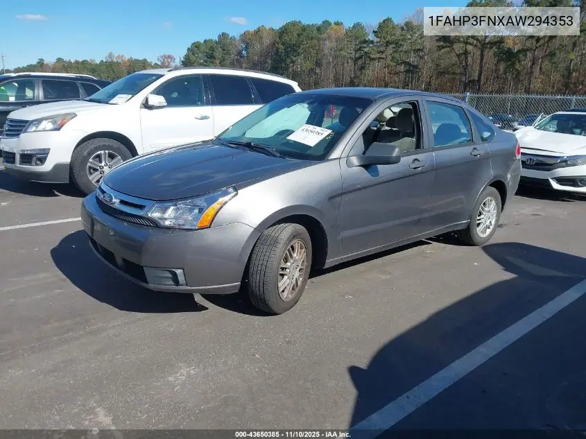 1FAHP3FNXAW294353 2010 Ford Focus Se
