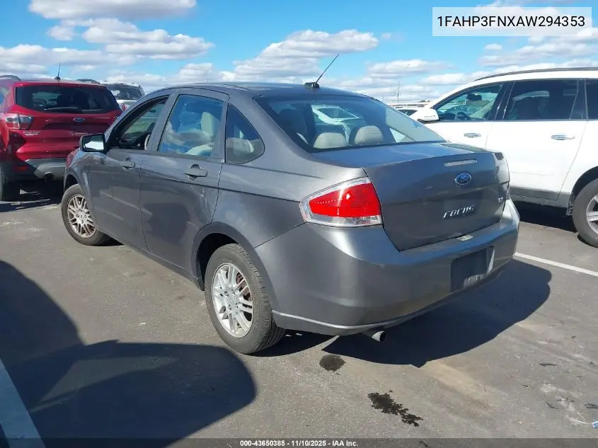 1FAHP3FNXAW294353 2010 Ford Focus Se