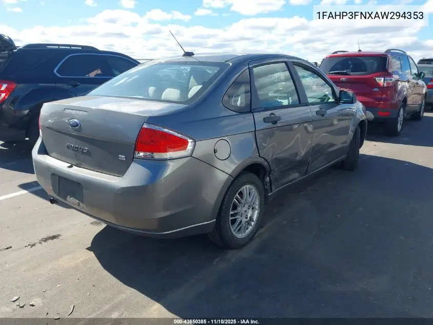 1FAHP3FNXAW294353 2010 Ford Focus Se