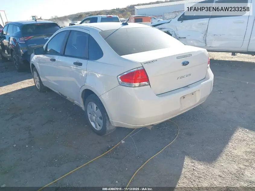 1FAHP3EN6AW233258 2010 Ford Focus S