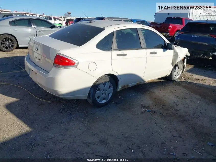 1FAHP3EN6AW233258 2010 Ford Focus S