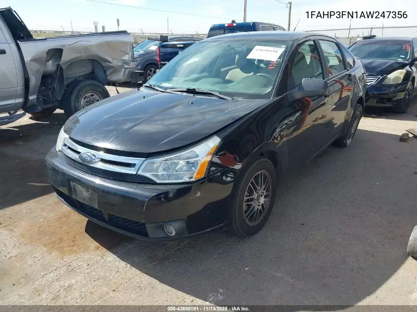 1FAHP3FN1AW247356 2010 Ford Focus Se