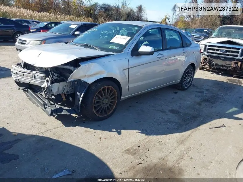 1FAHP3GN2AW237322 2010 Ford Focus Ses