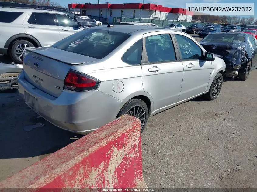 1FAHP3GN2AW237322 2010 Ford Focus Ses