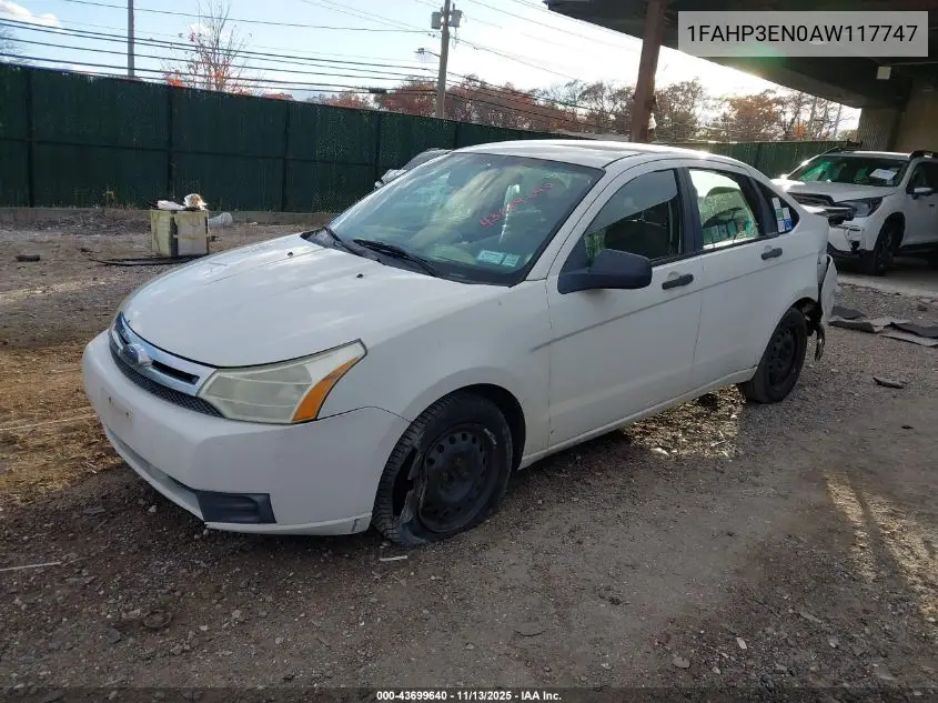 1FAHP3EN0AW117747 2010 Ford Focus S