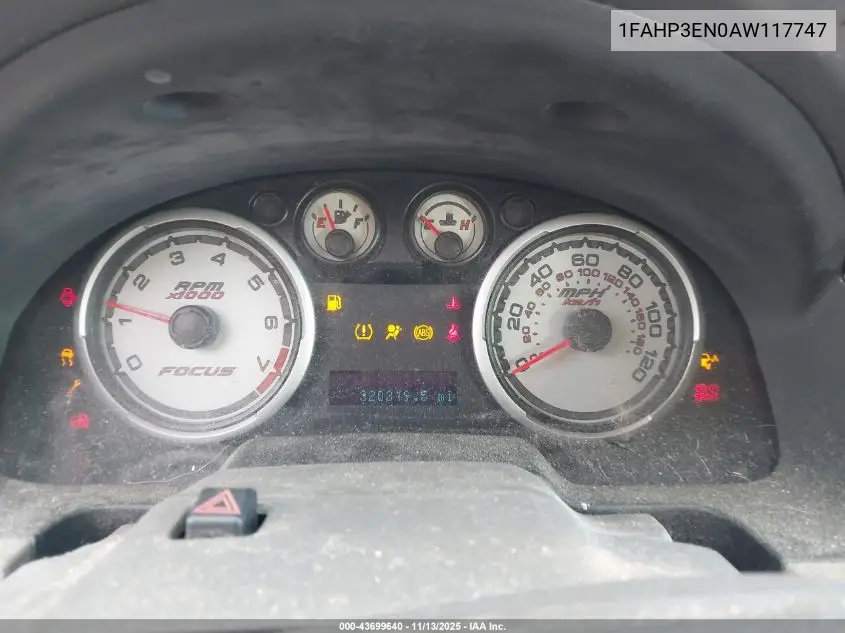 1FAHP3EN0AW117747 2010 Ford Focus S