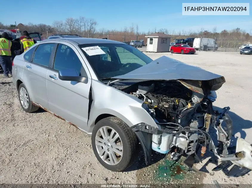 1FAHP3HN7AW202094 2010 Ford Focus Sel