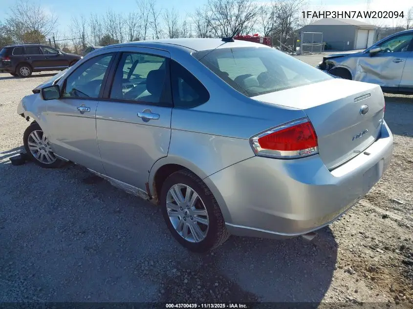 1FAHP3HN7AW202094 2010 Ford Focus Sel