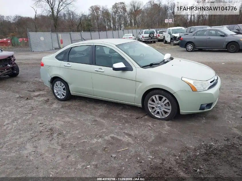 1FAHP3HN3AW104776 2010 Ford Focus Sel