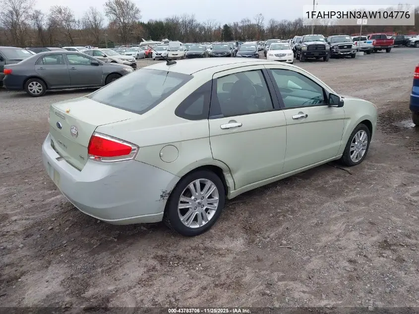 1FAHP3HN3AW104776 2010 Ford Focus Sel