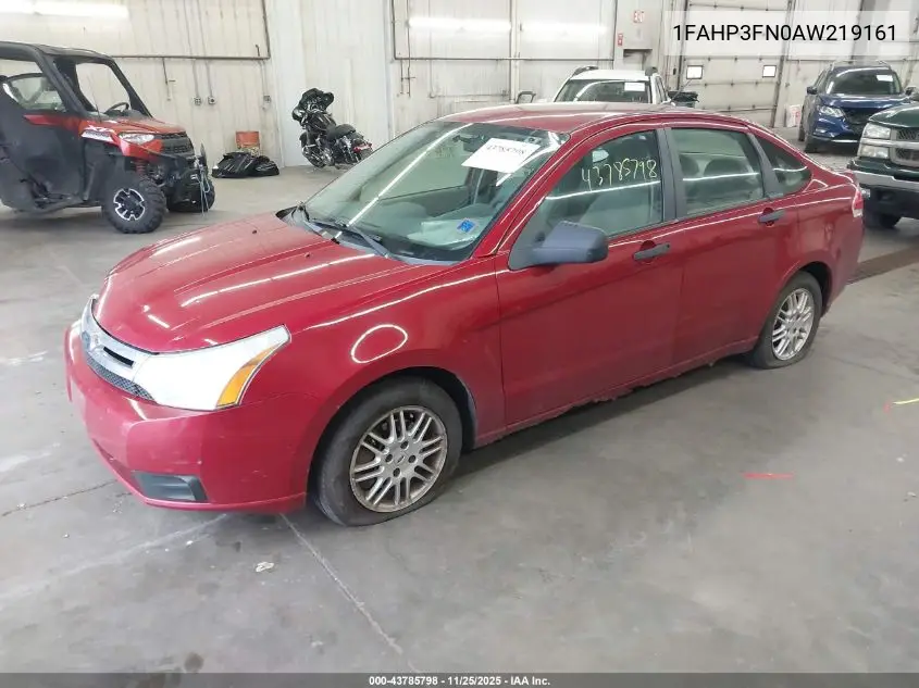 1FAHP3FN0AW219161 2010 Ford Focus Se