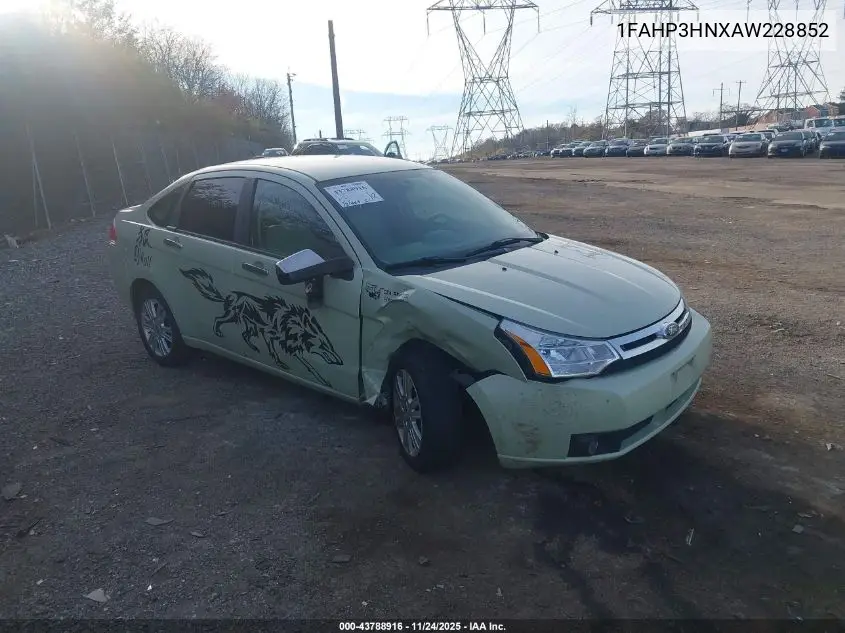 1FAHP3HNXAW228852 2010 Ford Focus Sel