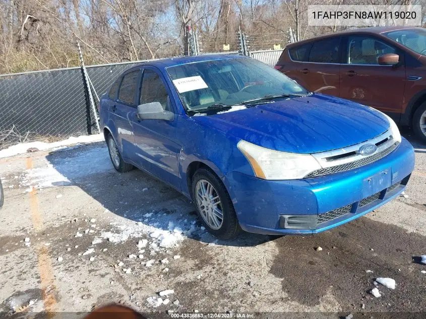 1FAHP3FN8AW119020 2010 Ford Focus Se
