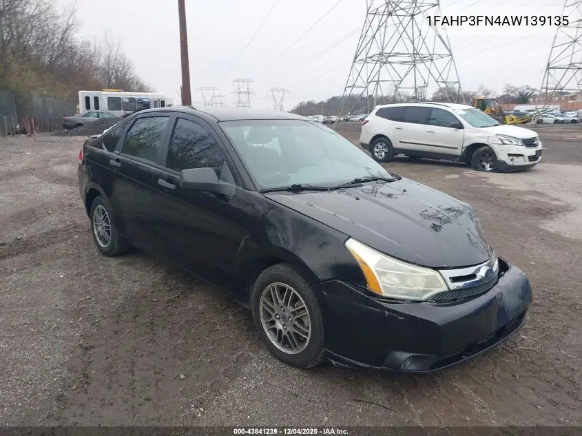 1FAHP3FN4AW139135 2010 Ford Focus Se