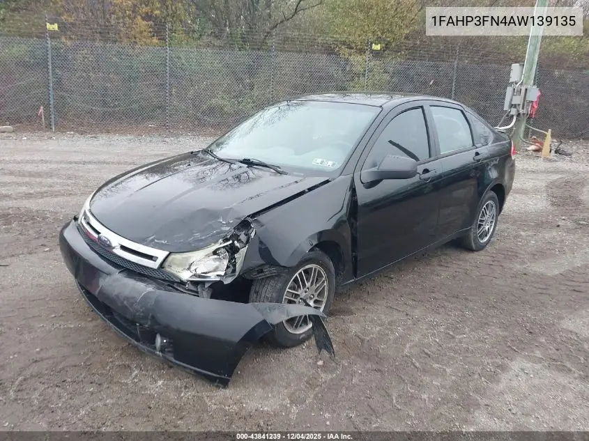 1FAHP3FN4AW139135 2010 Ford Focus Se