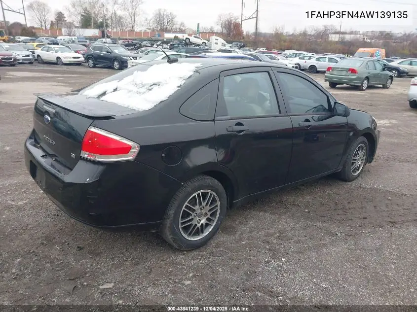 1FAHP3FN4AW139135 2010 Ford Focus Se