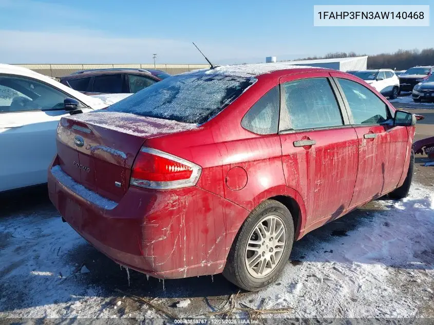 1FAHP3FN3AW140468 2010 Ford Focus Se