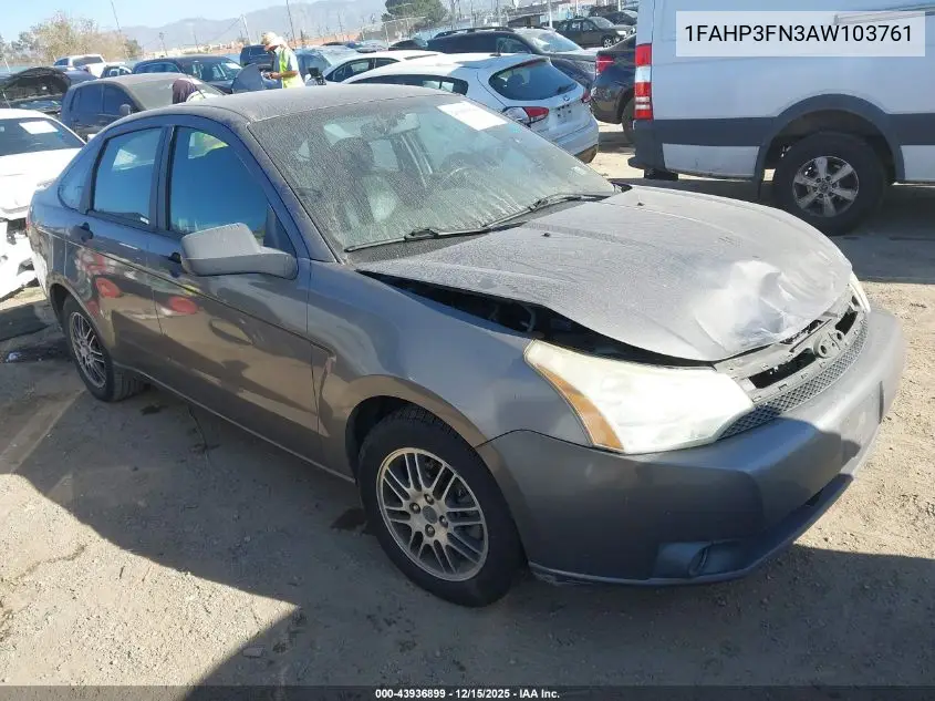 1FAHP3FN3AW103761 2010 Ford Focus Se