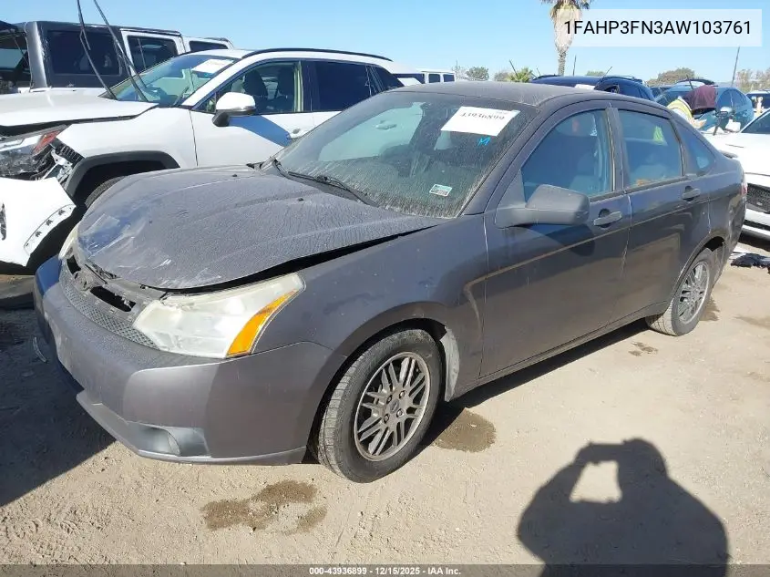1FAHP3FN3AW103761 2010 Ford Focus Se