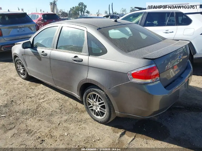 1FAHP3FN3AW103761 2010 Ford Focus Se