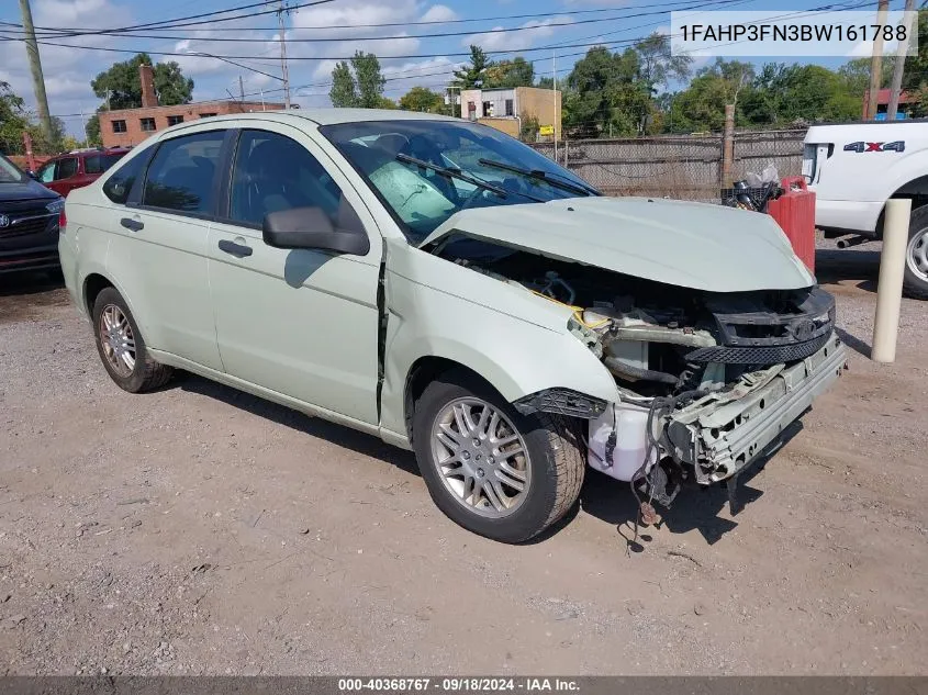 2011 Ford Focus Se VIN: 1FAHP3FN3BW161788 Lot: 40368767