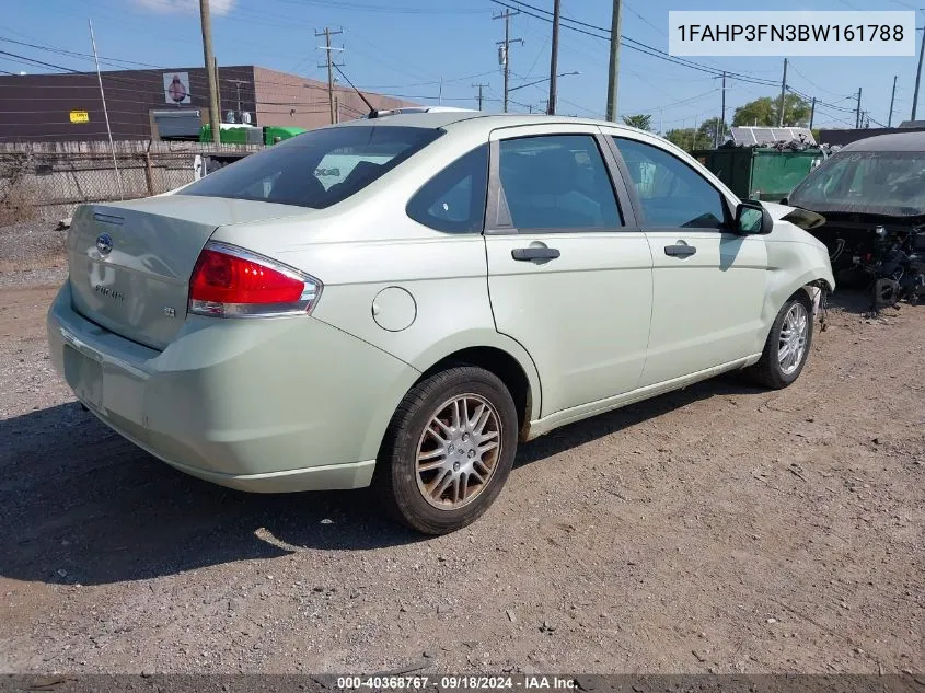 2011 Ford Focus Se VIN: 1FAHP3FN3BW161788 Lot: 40368767